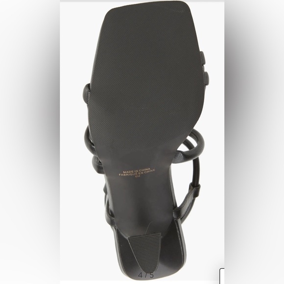 Nordstrom BP. Ashlyn Black  Square Toe Strappy Sandal Flared Triangular … - Picture 4 of 11